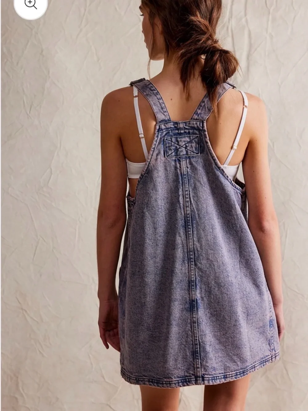 Free People Denim Overall Smock Mini Dress - Pink Dreams NWT - Picture 3 of 3